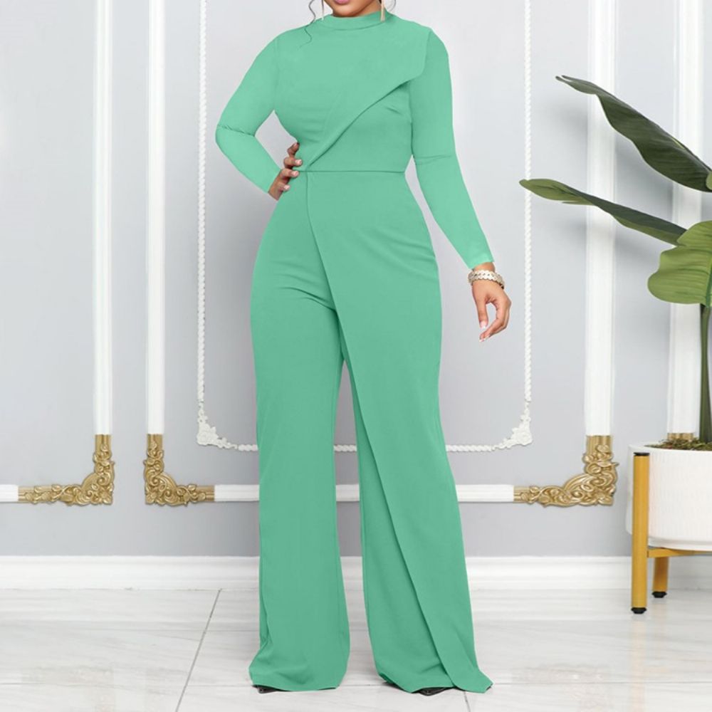 Effen Asymmetrische Mode-Jumpsuit Met Halfhoge Taille