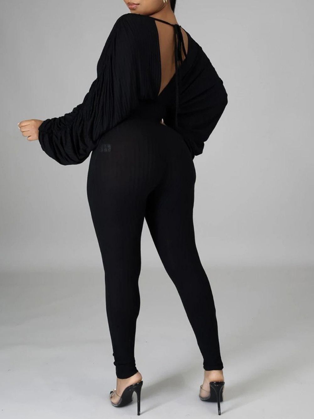 Effen Western-Potloodbroek Met Volledige Lengte Jumpsuit Met Hoge Taille