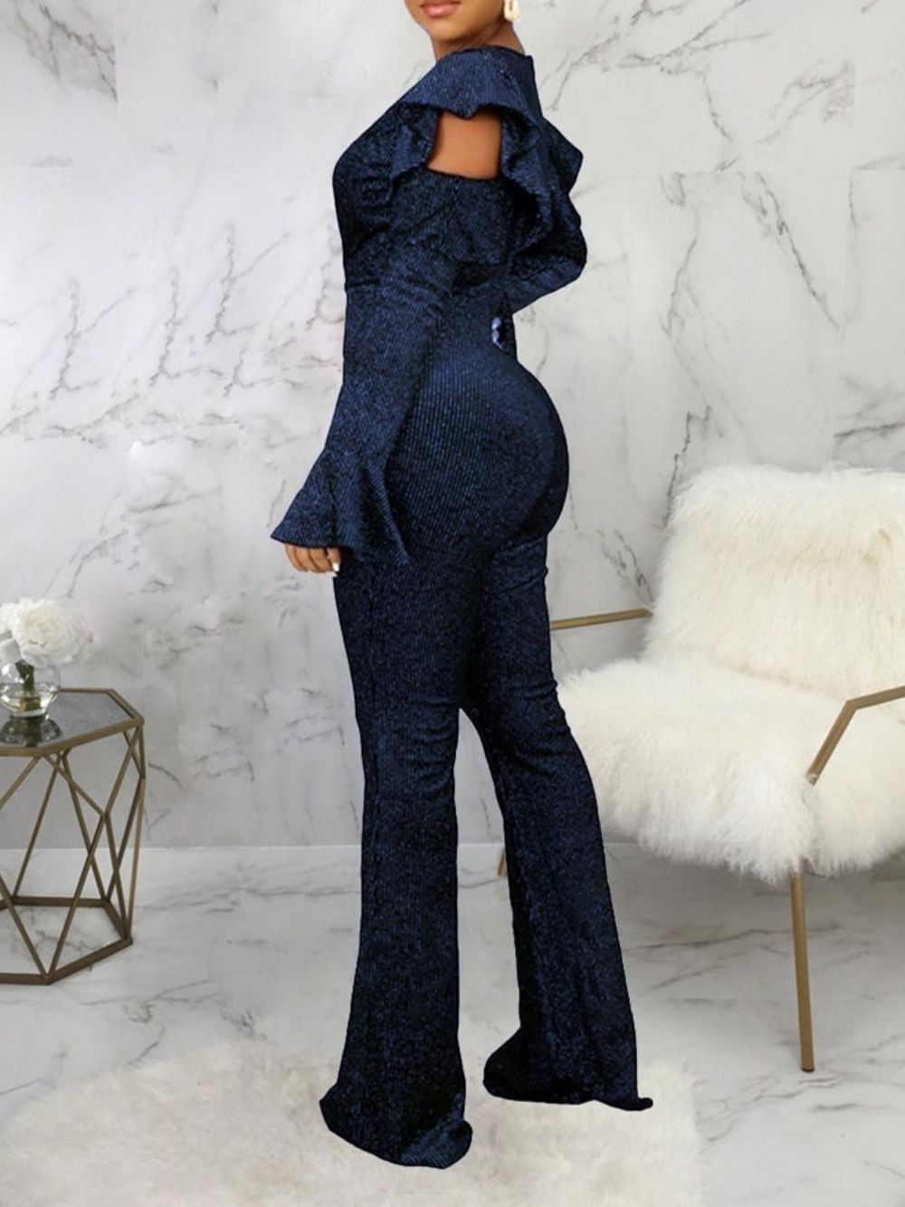 Luipaard Casual Jumpsuit Met Wijde Pijpen En Wijde Pijpen Dames