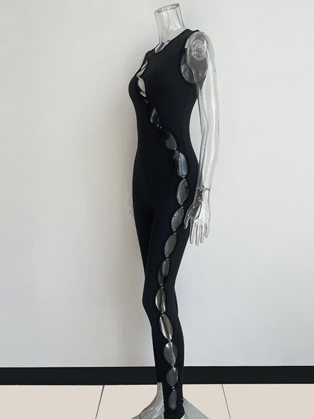 Mode Asymmetrische Potloodbroek Over De Hele Lengte Skinny Jumpsuit