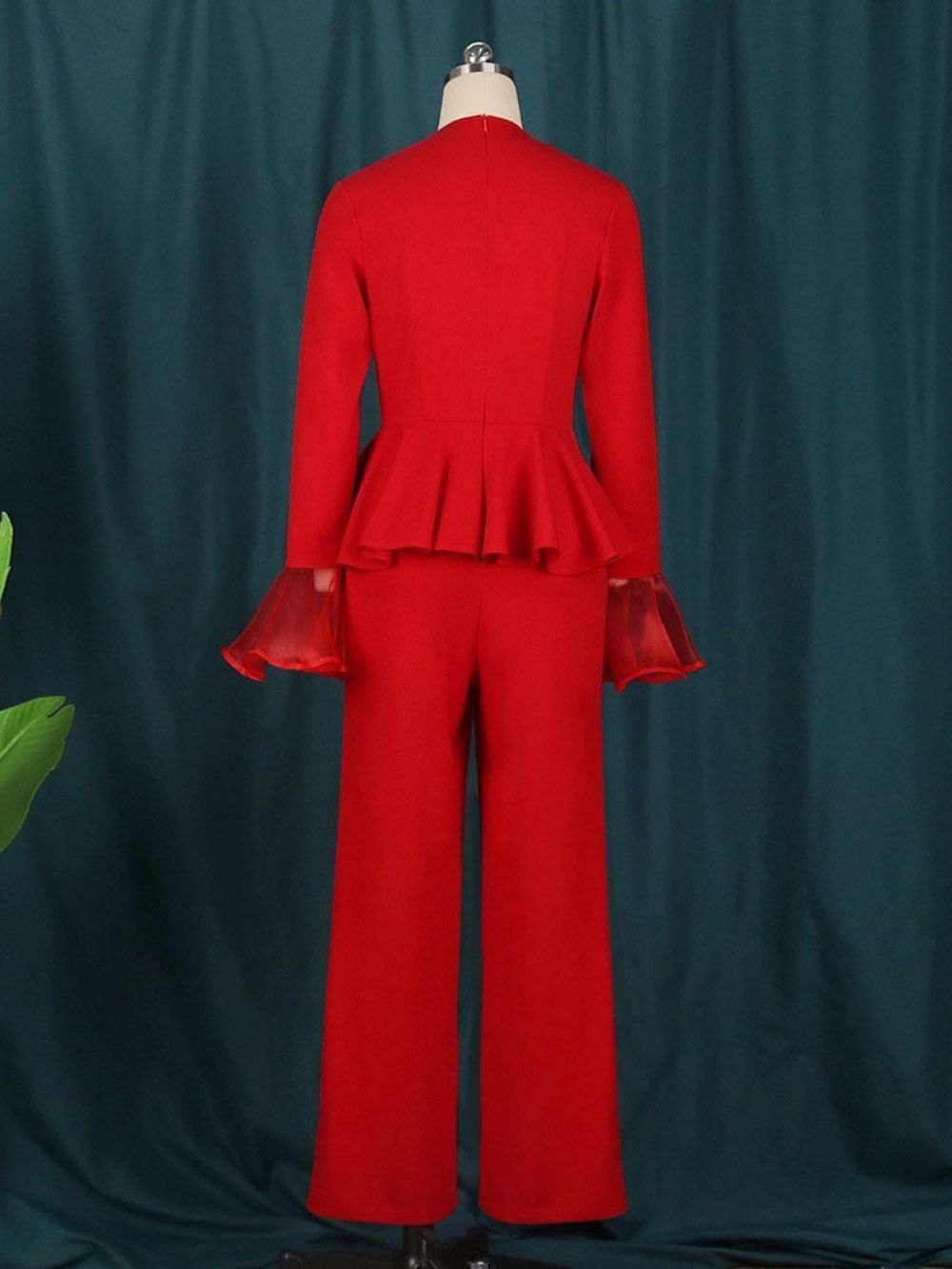 Mode Patchwork Volledige Lengte Slanke Hoge Taille Jumpsuit