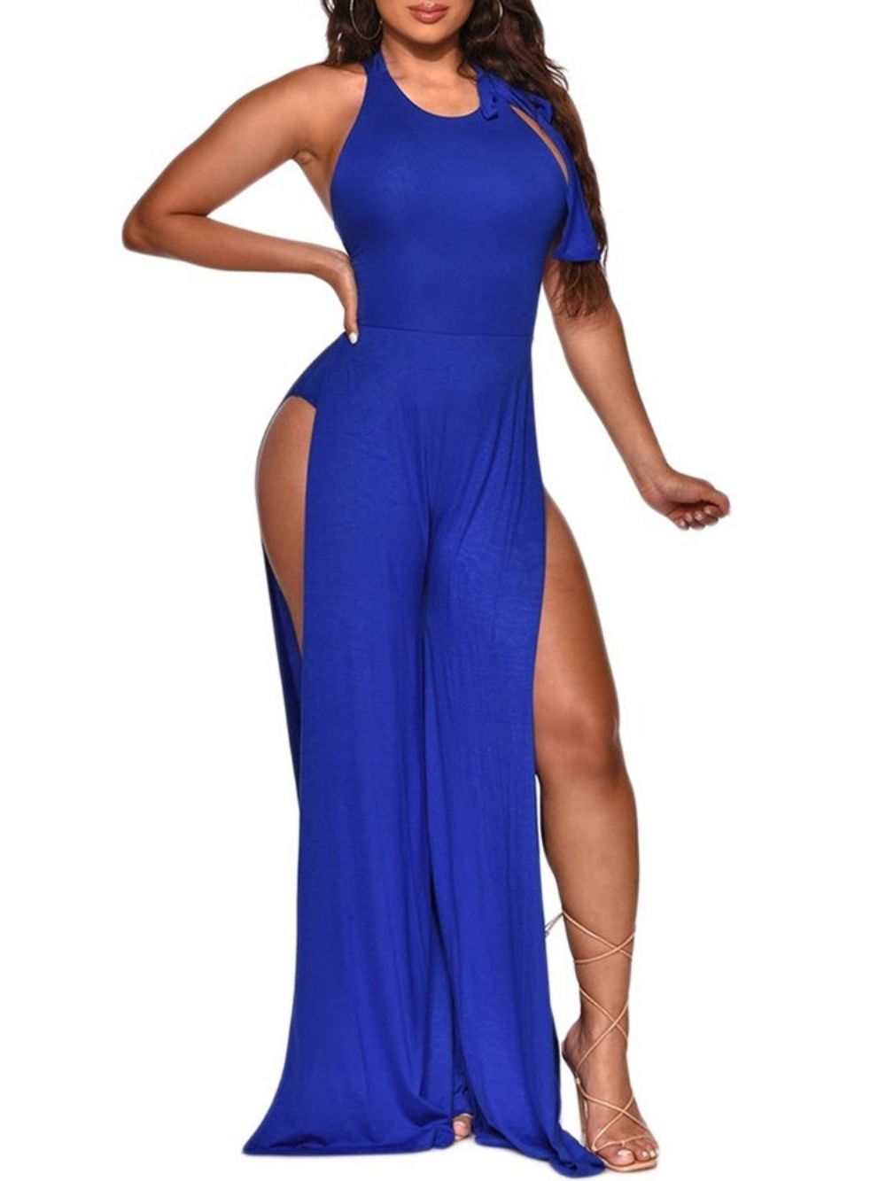 Modieuze Effen Effen Slanke Jumpsuit Dames