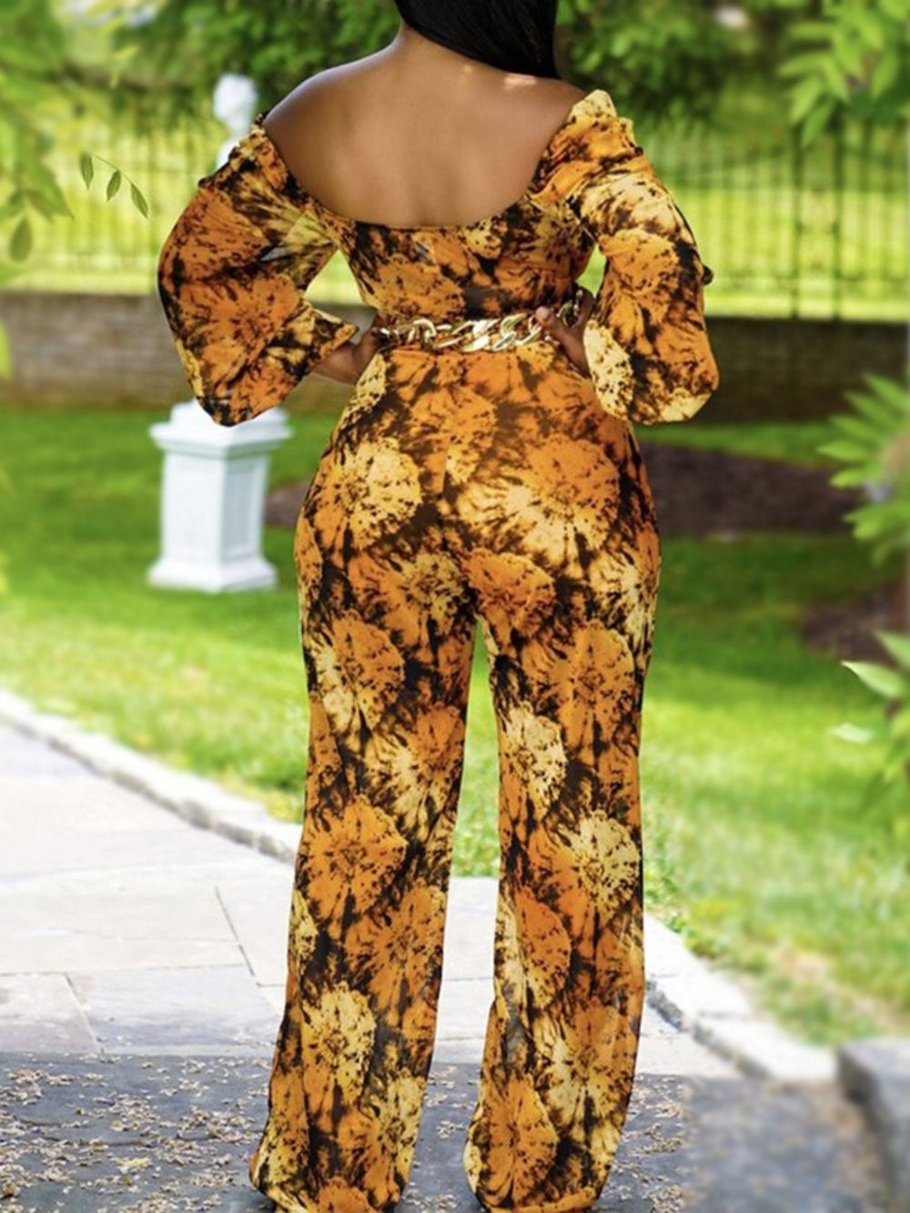 Rechte Slanke Jumpsuit Zonder Rug In Westernkleur