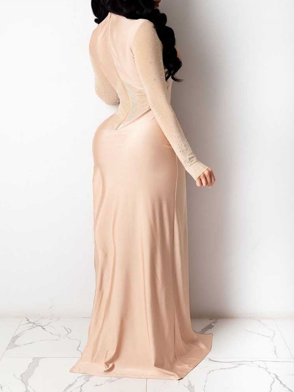Sexy Effen Skinny Damesjumpsuit Over De Volledige Lengte Met Halfhoge Taille