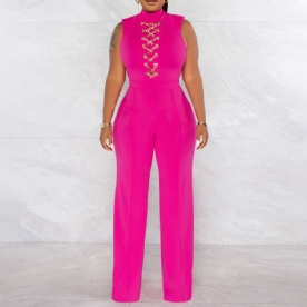 Slanke Rechte Jumpsuit Met Volledige Lengte En Ketting