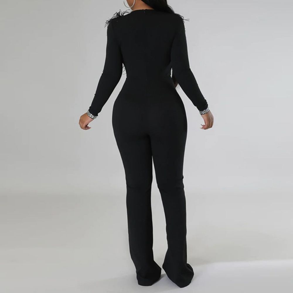 Westerse Rechte Slanke Jumpsuit Met Volledige Lengte
