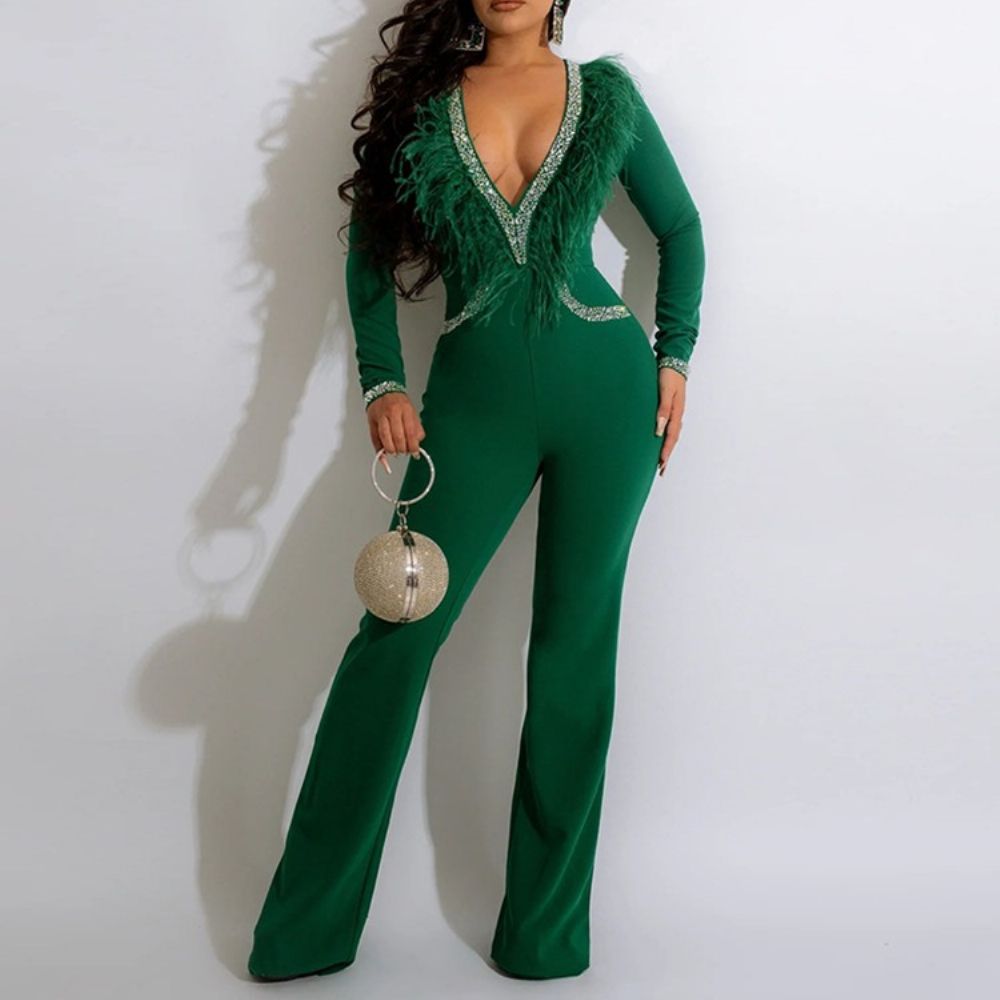 Westerse Rechte Slanke Jumpsuit Met Volledige Lengte