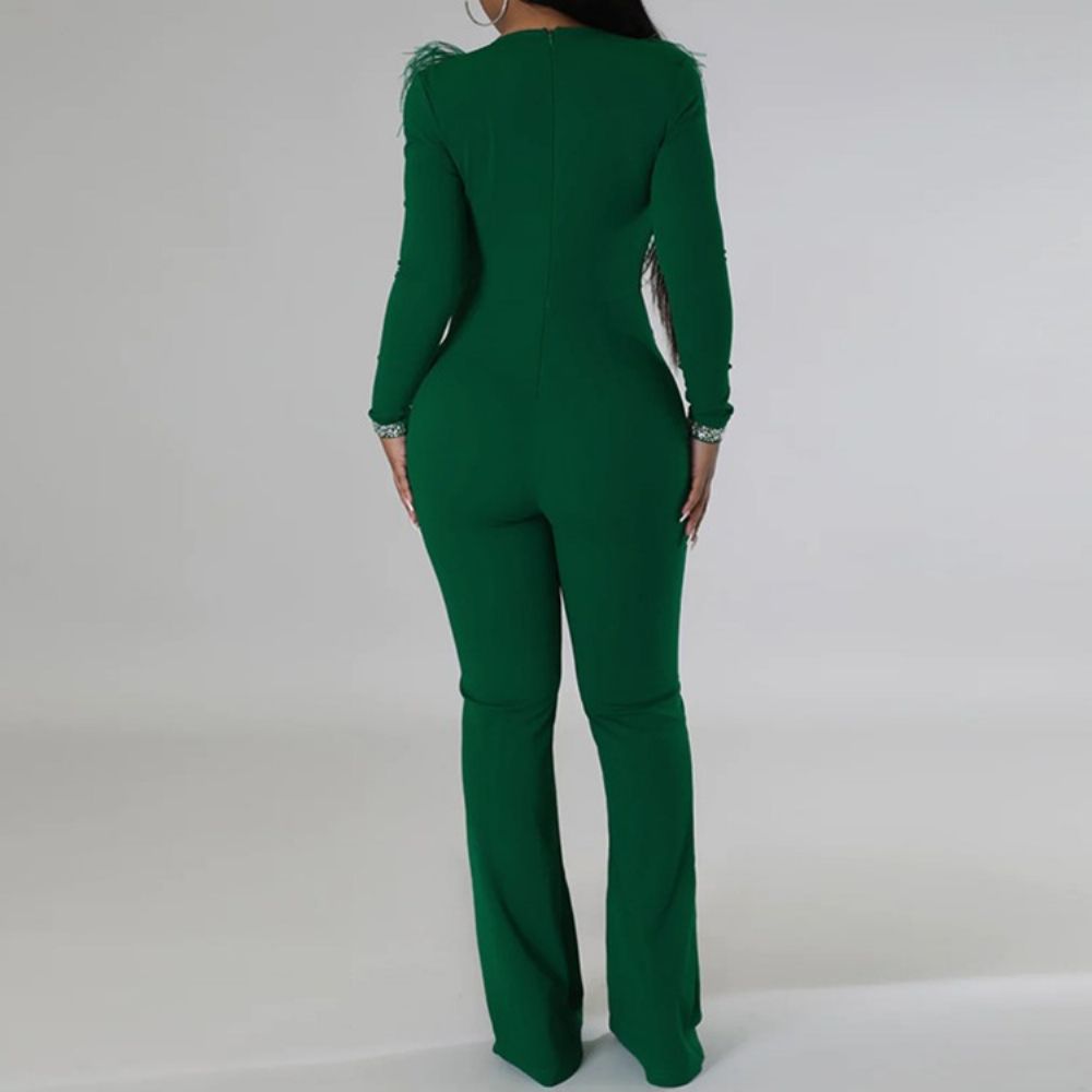 Westerse Rechte Slanke Jumpsuit Met Volledige Lengte