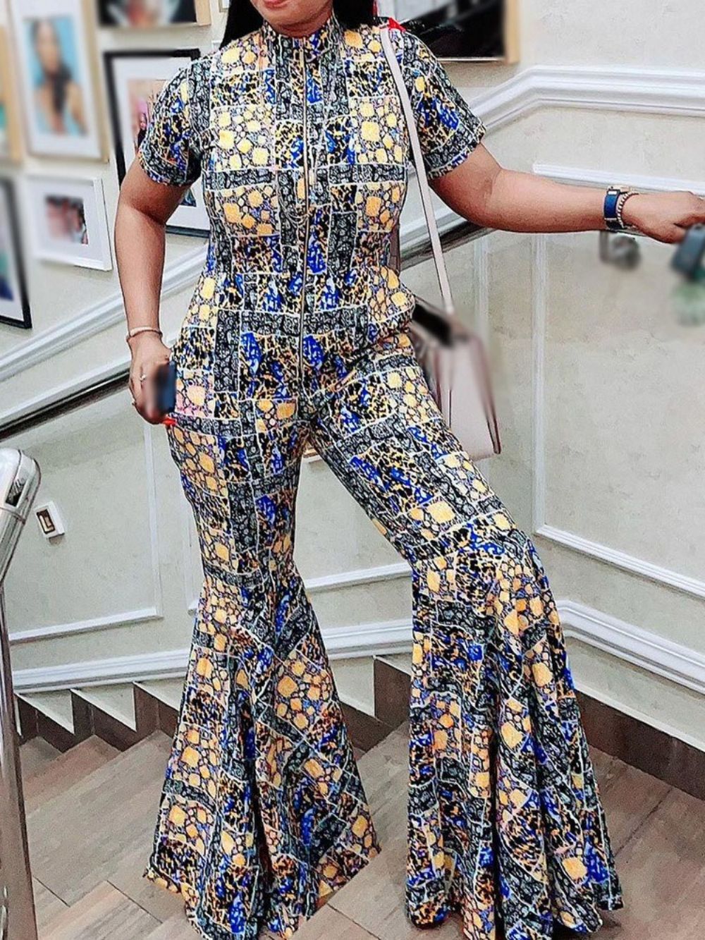 Westerse Slanke Jumpsuit Met Ritssluiting Over De Volledige Lengte