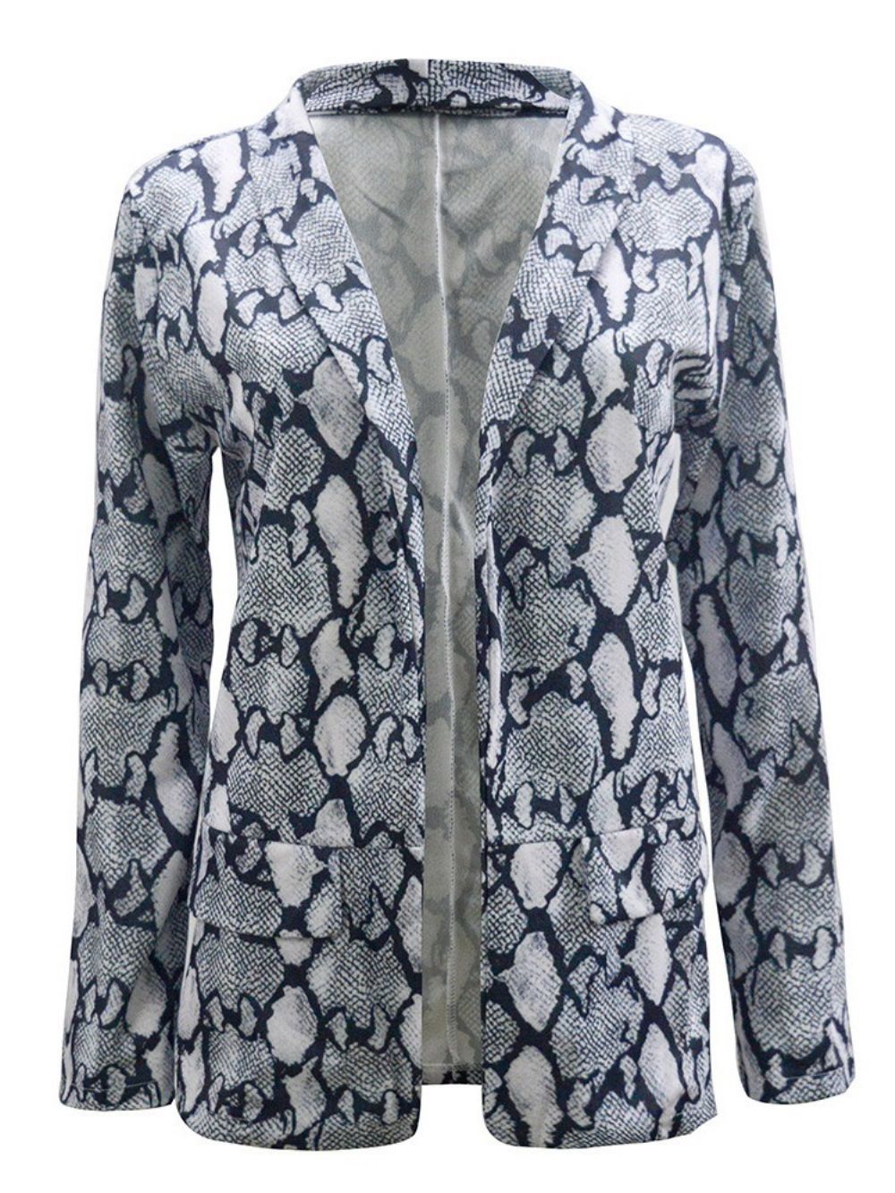 Blazer Dames Met Lange Mouwen Omwikkeld Met Luipaardmotief Halflang Normaal Casual