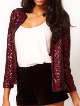 Effen Regular Herfst Casual Blazer Met Negen Puntenmouwen