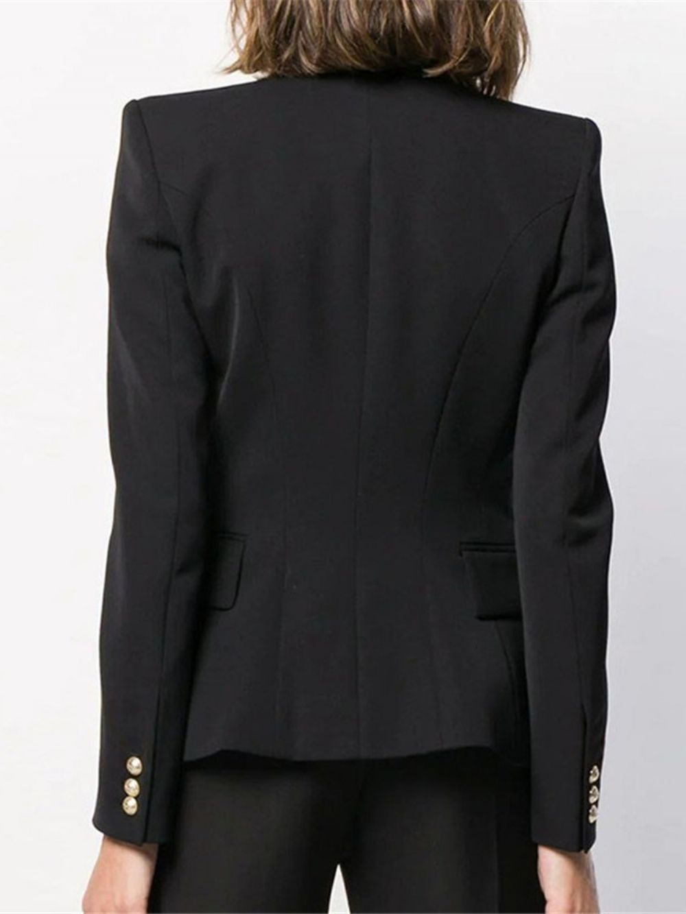 Houndstooth Blazer Met Dubbele Rij Knopen Lange Mouwen Standaard Herfst Casual Dames