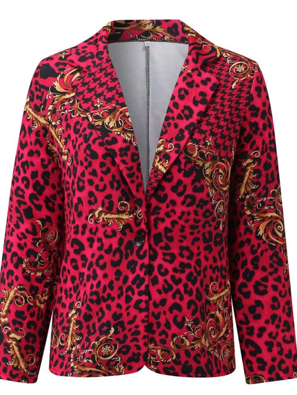 Lange Mouw Één Knoop Ingekeepte Revers Halflange Normale Casual Blazer