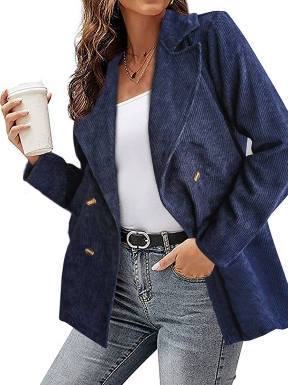 Revers Lange Mouw Effen Herfst Normaal Casual Blazer