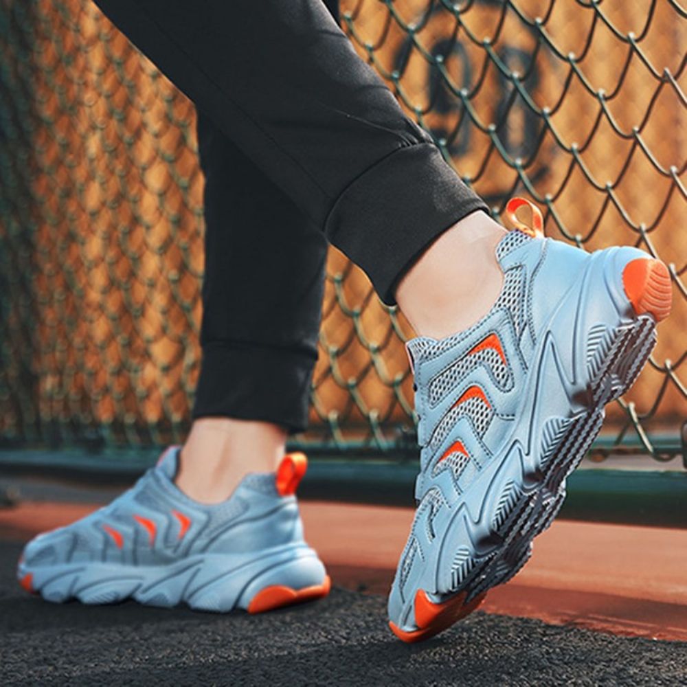 Pu-Sneakers Heren Met Ronde Neus En Veters