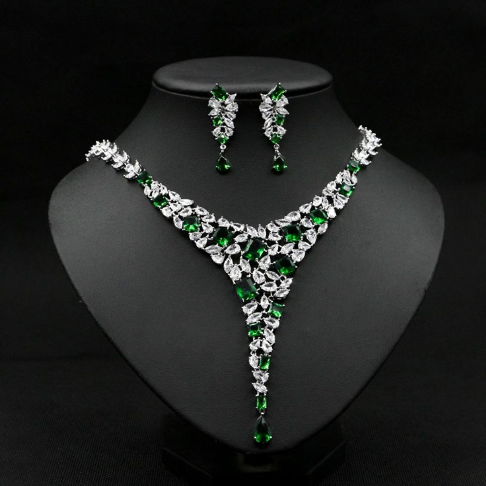 Kleurblok Oorbellen Bruiloft Sieraden Sets
