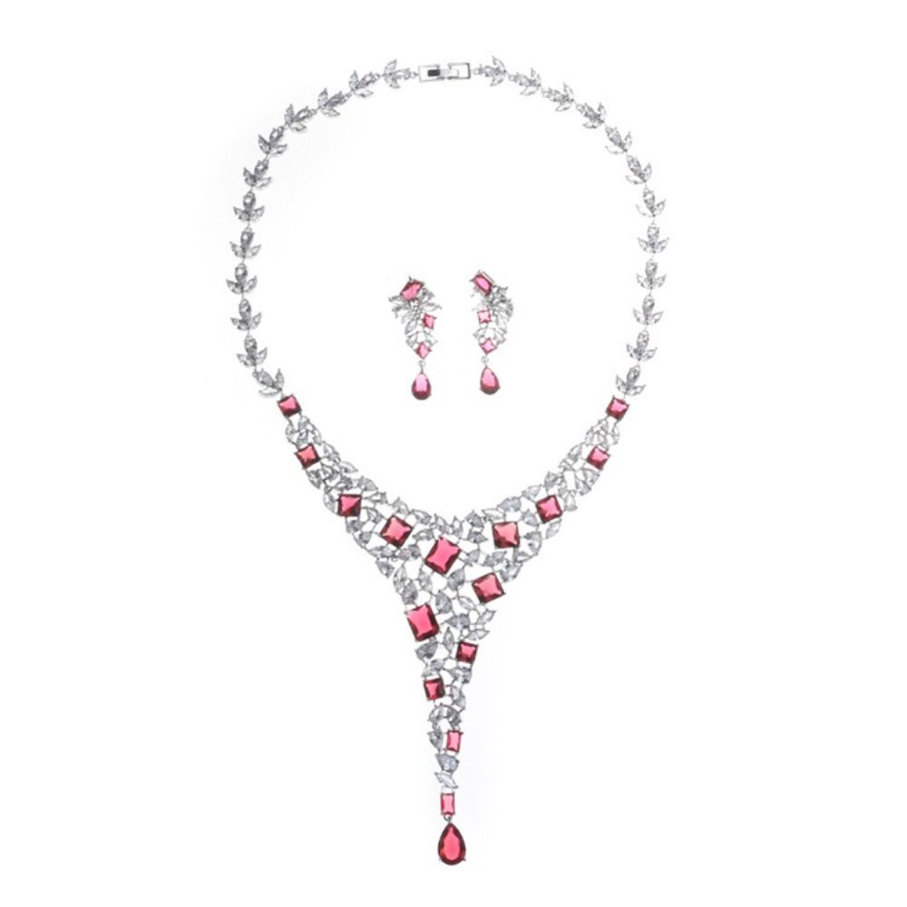 Kleurblok Oorbellen Bruiloft Sieraden Sets