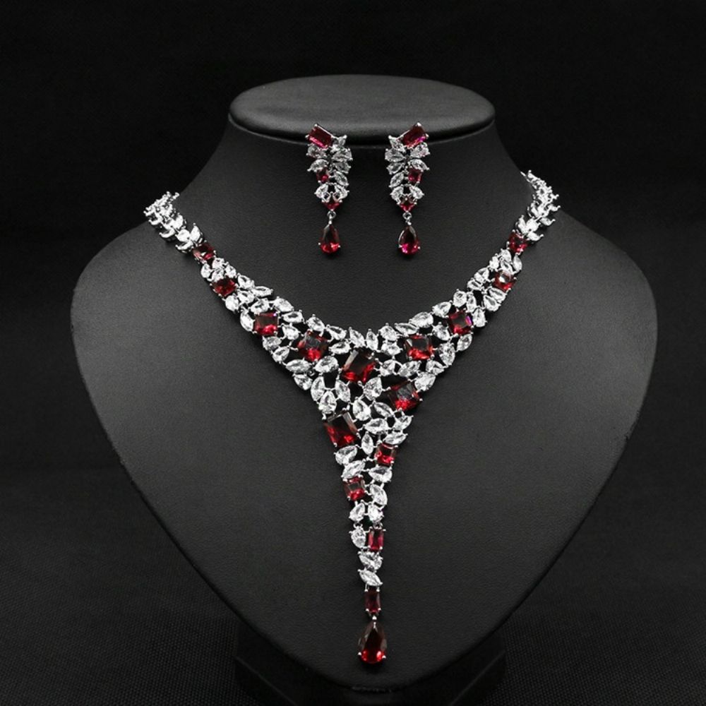 Kleurblok Oorbellen Bruiloft Sieraden Sets