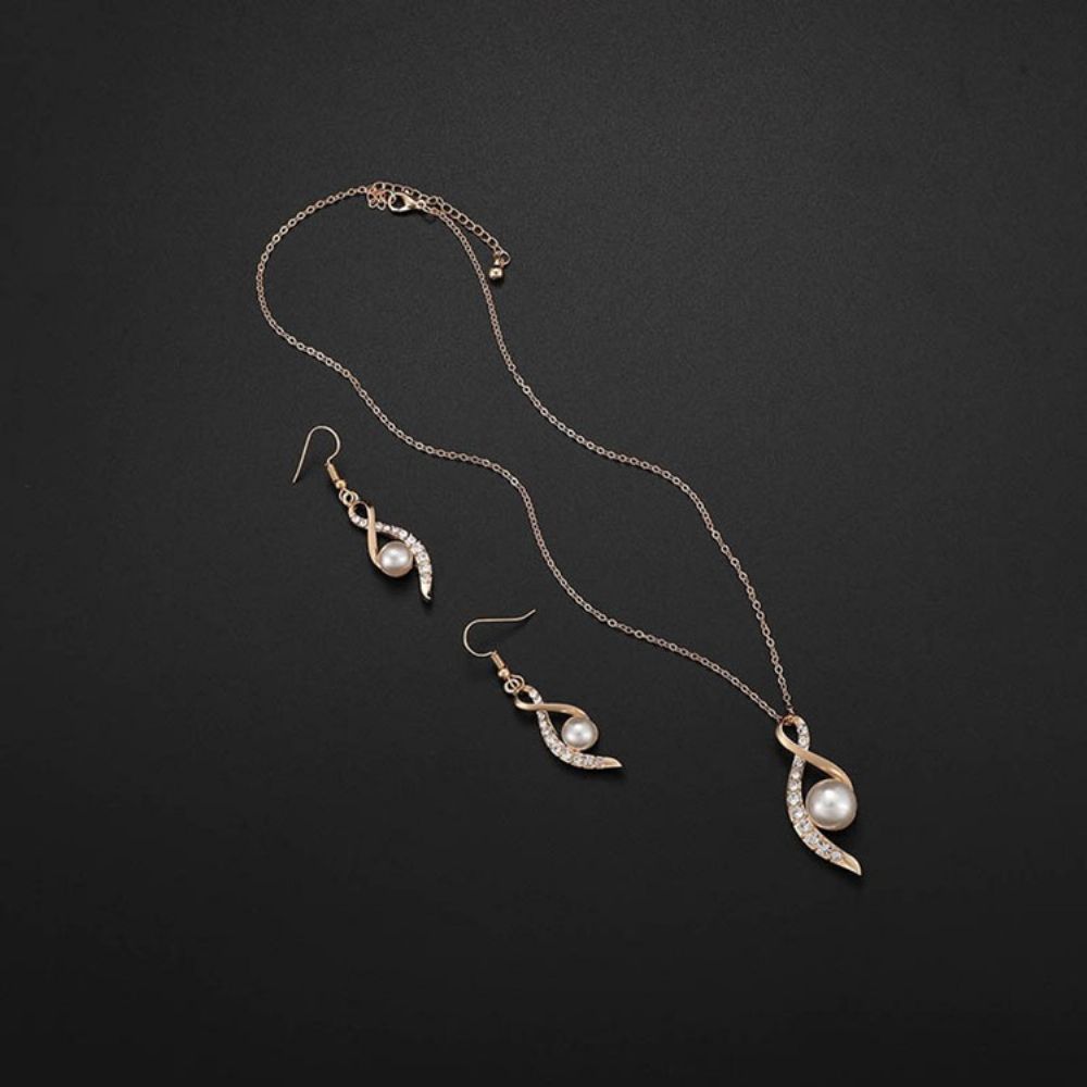 Pearl Diamante Sieradenset Dames