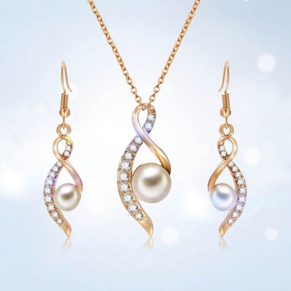 Pearl Diamante Sieradenset Dames