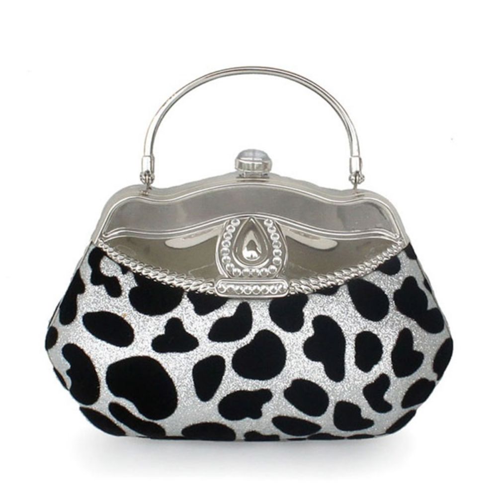 Schelpvormige Strass Luipaard Clutch