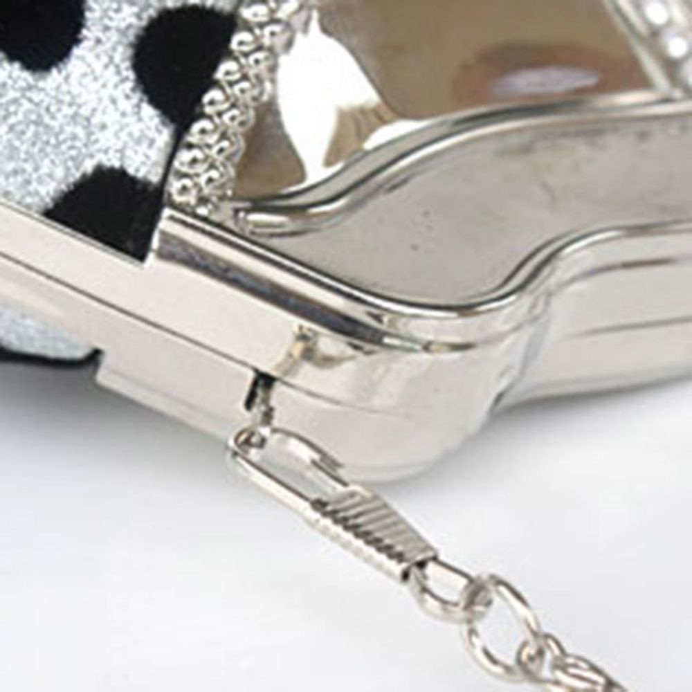 Schelpvormige Strass Luipaard Clutch