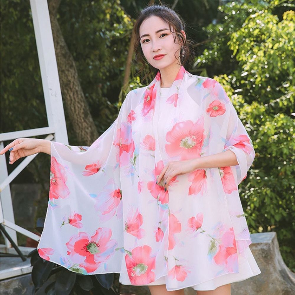 Chiffon Nieuwe Stijl Bloemensjaal