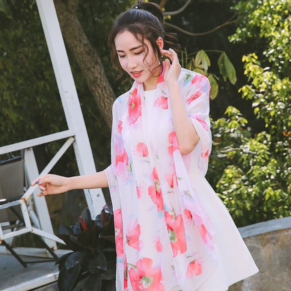 Chiffon Nieuwe Stijl Bloemensjaal