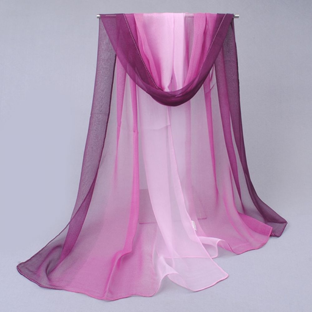 Damessjaal Van Chiffon Met Kleurverloop