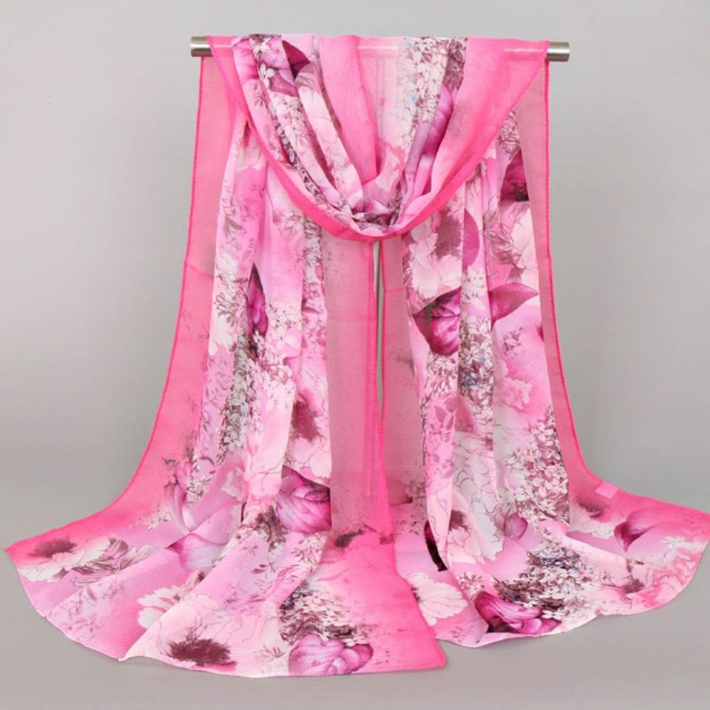 High-End Chiffon Bedrukte Sjaal Met Print