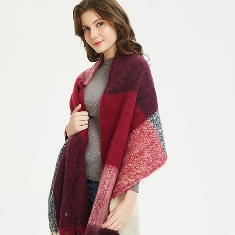 Patchwork Casual Geruite Elegante Damessjaals