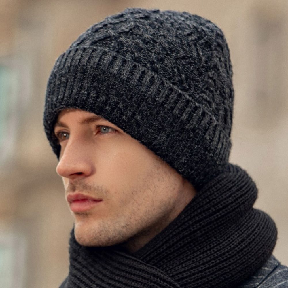 Patchwork Gebreide Muts Effen Wintermutsen