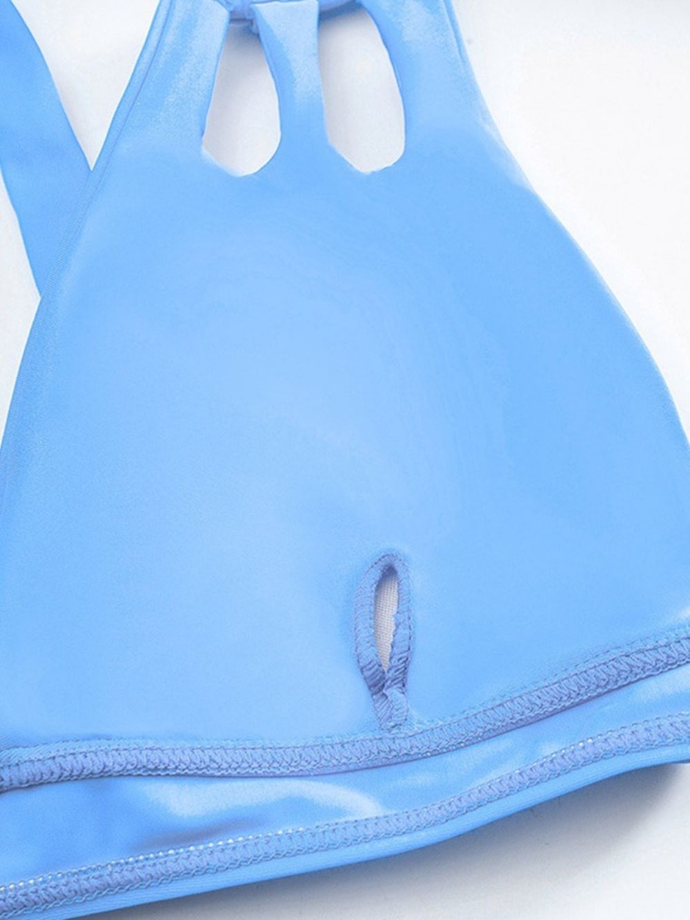 Hemelsblauwe Sexy Tankini-Set Effen Badmode