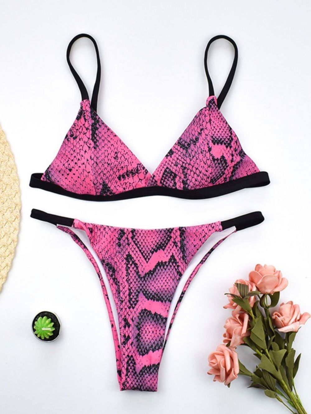 Print Sexy Kleurblok Badmode Dames Bikini