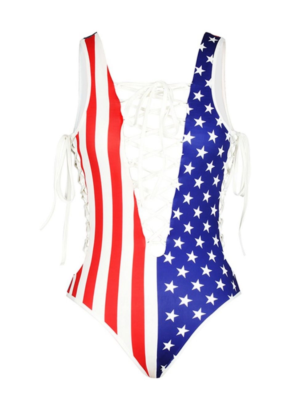 Sexy Holle Badmode Met Amerikaanse Vlagprint