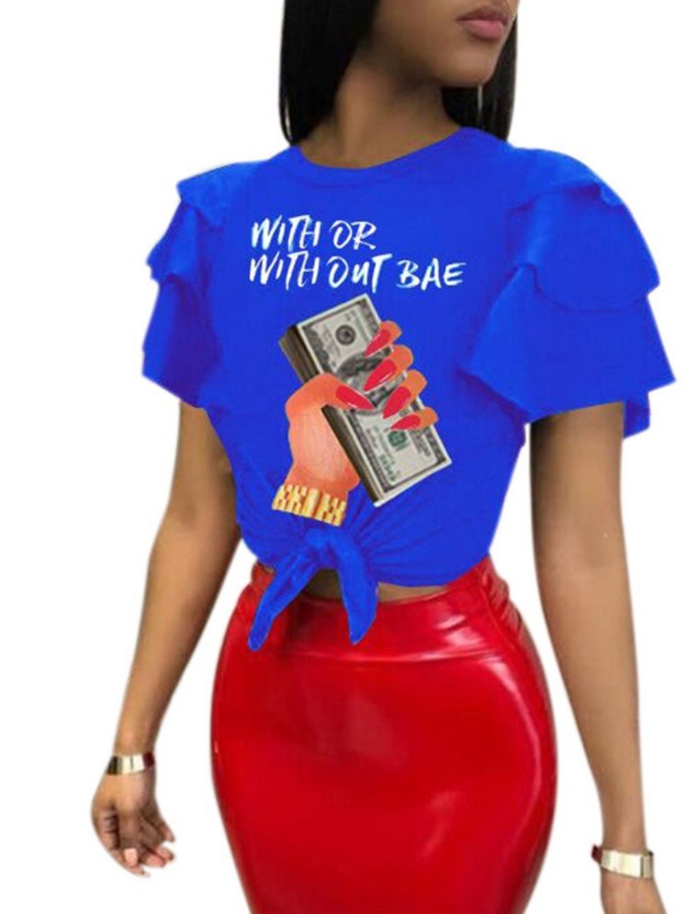 Casual T-Shirt Dames Met Ronde Hals Korte En Korte Mouwen