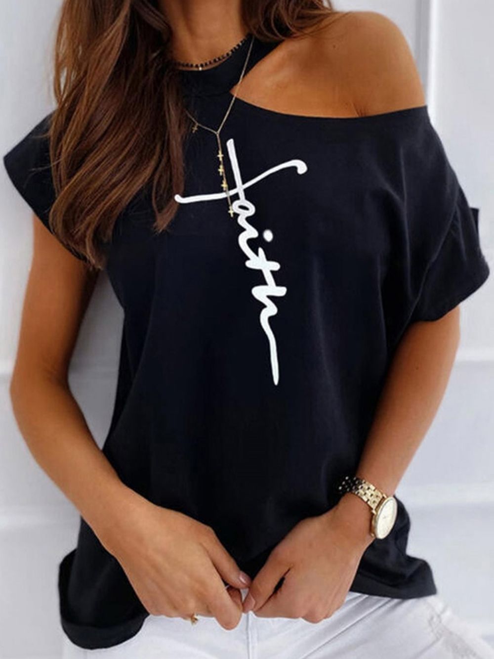 Standaard Los Casual T-Shirt Met Korte Mouwen
