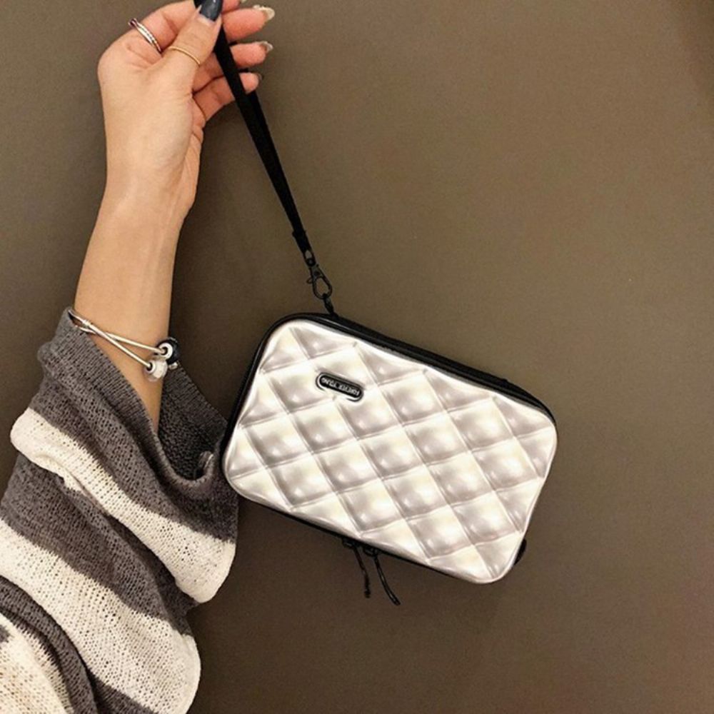 Crossbodytassen Met Geruite Reliëfdruk Van Pvc