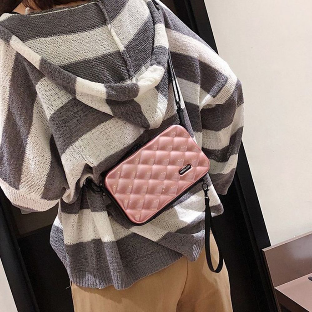 Crossbodytassen Met Geruite Reliëfdruk Van Pvc