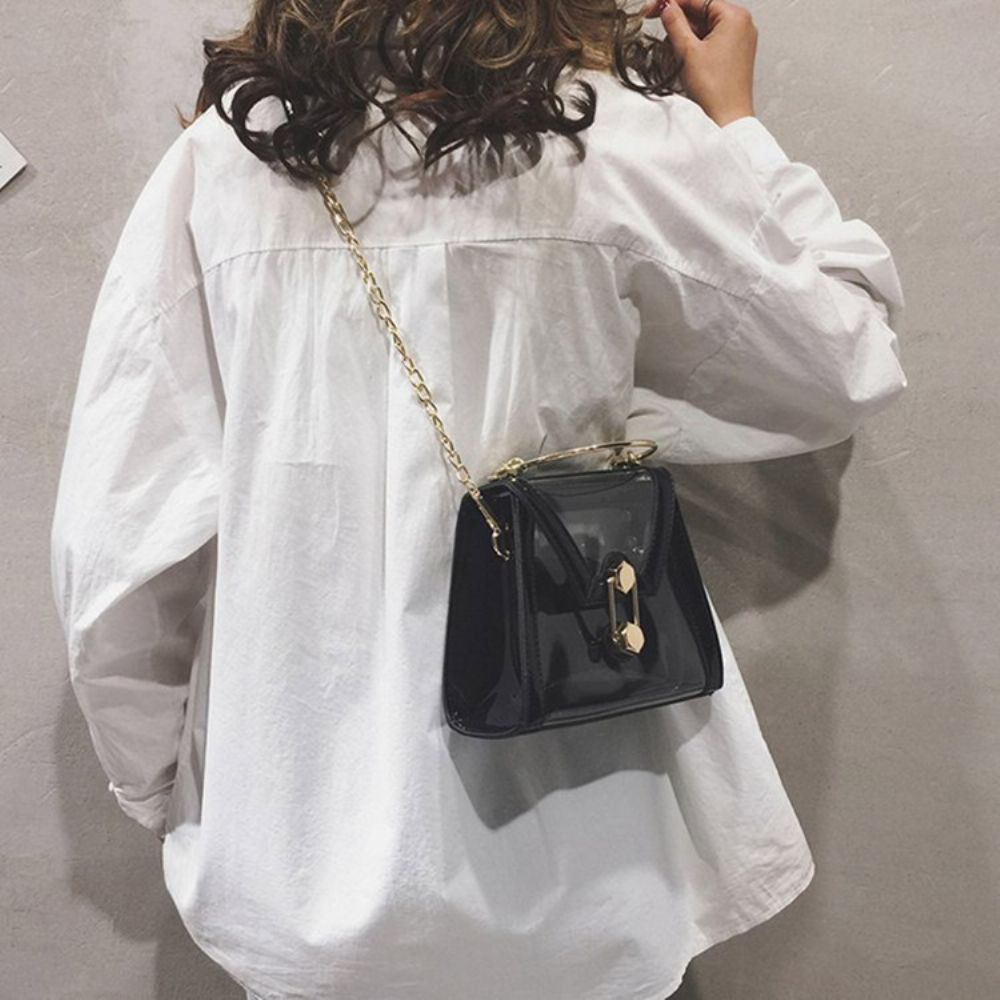 Crossbodytassen Van Pvc-Ketting Met Effen Klep