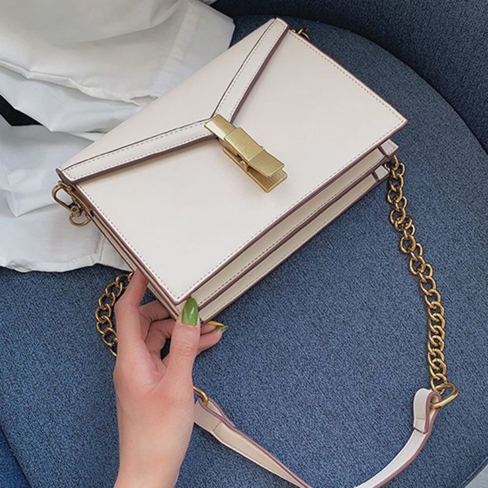 Effen Pu-Draad Envelop Crossbody Tas