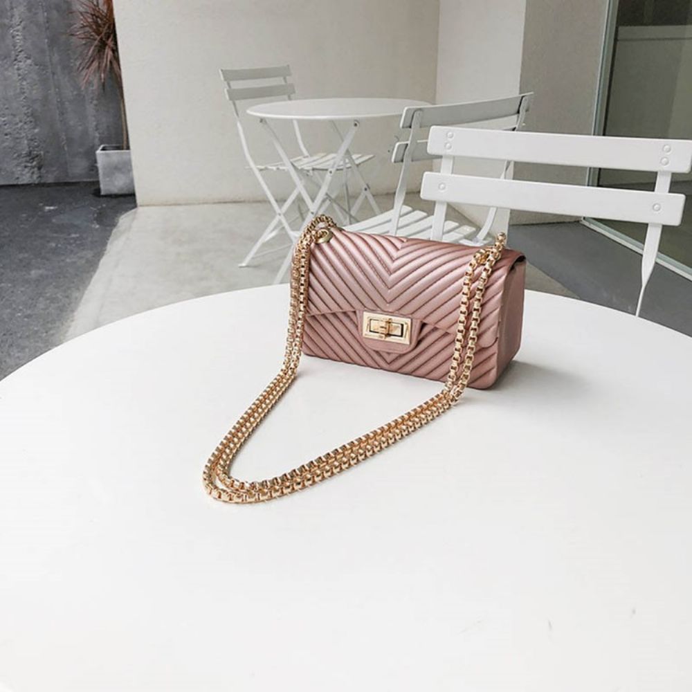 Effen Pu Rechthoekige Crossbody Tassen