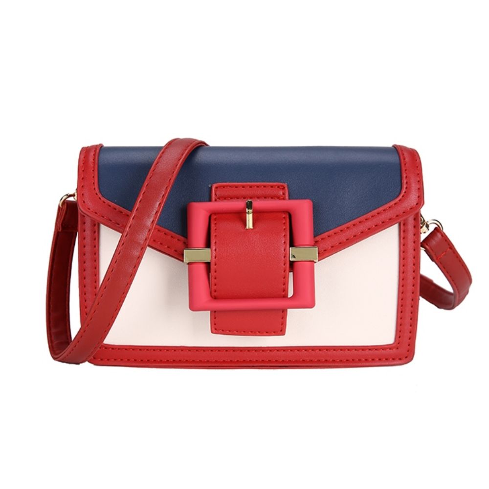 Effen Pu-Riem Versierde Rechthoekige Crossbody-Tassen