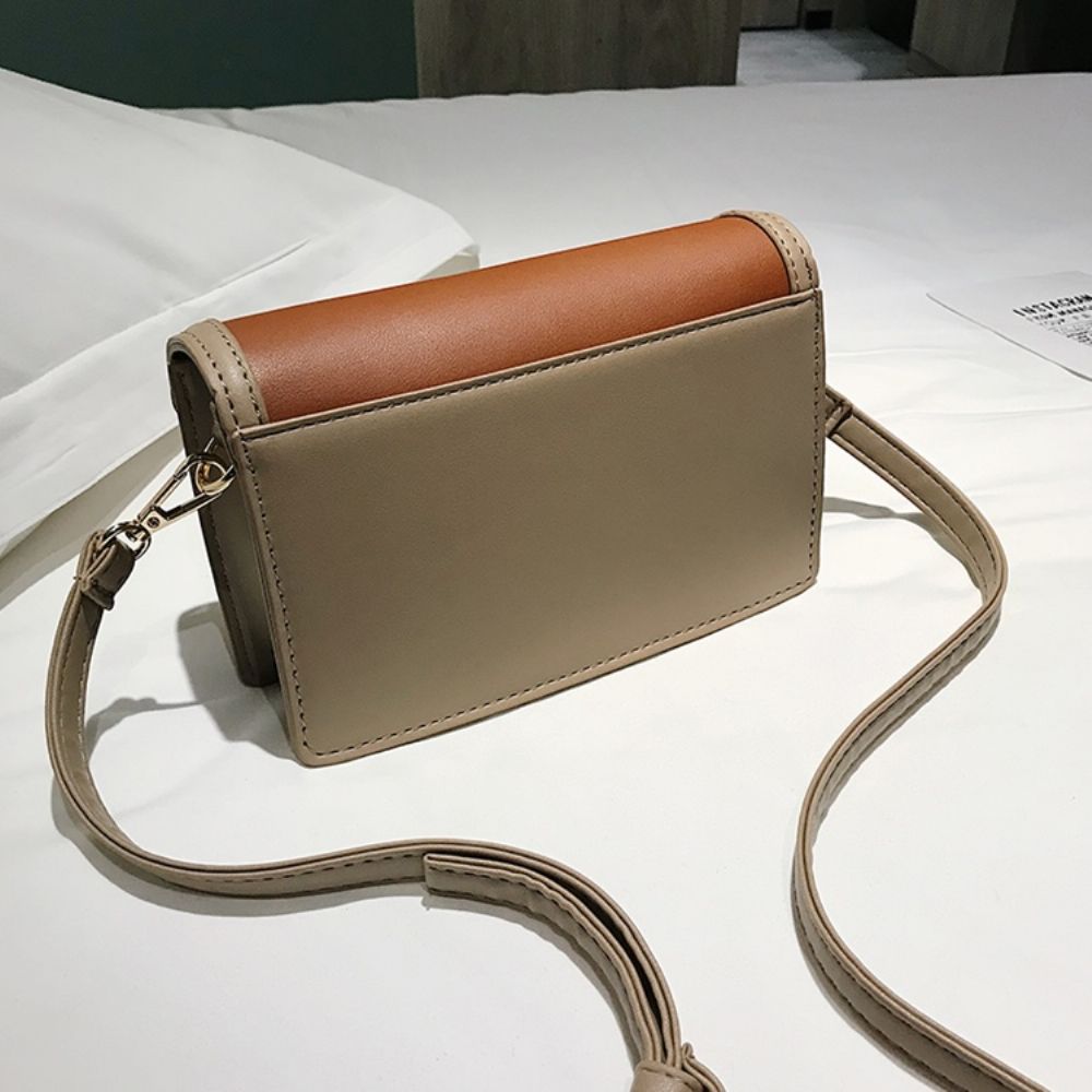 Effen Pu-Riem Versierde Rechthoekige Crossbody-Tassen