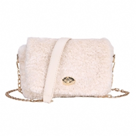 Lock Effen Velours Rechthoekige Crossbody Tassen