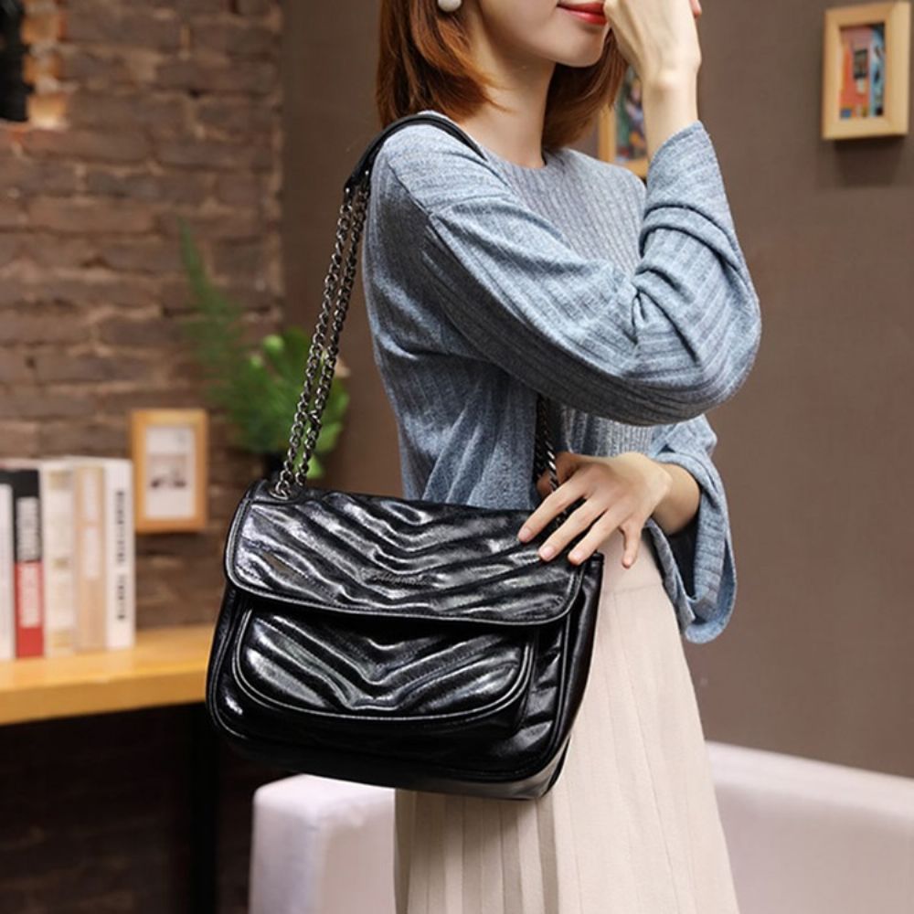Pu Chain Effen Rechthoekige Crossbody Tassen