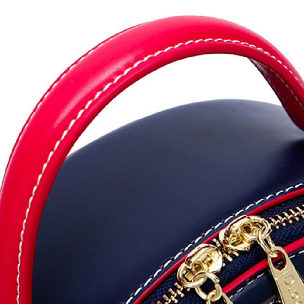 Pu Circulaire Crossbody Tassen Met Kleurblokken