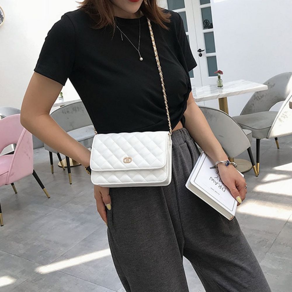 Pu-Draad Geruite Rechthoekige Crossbody-Tassen