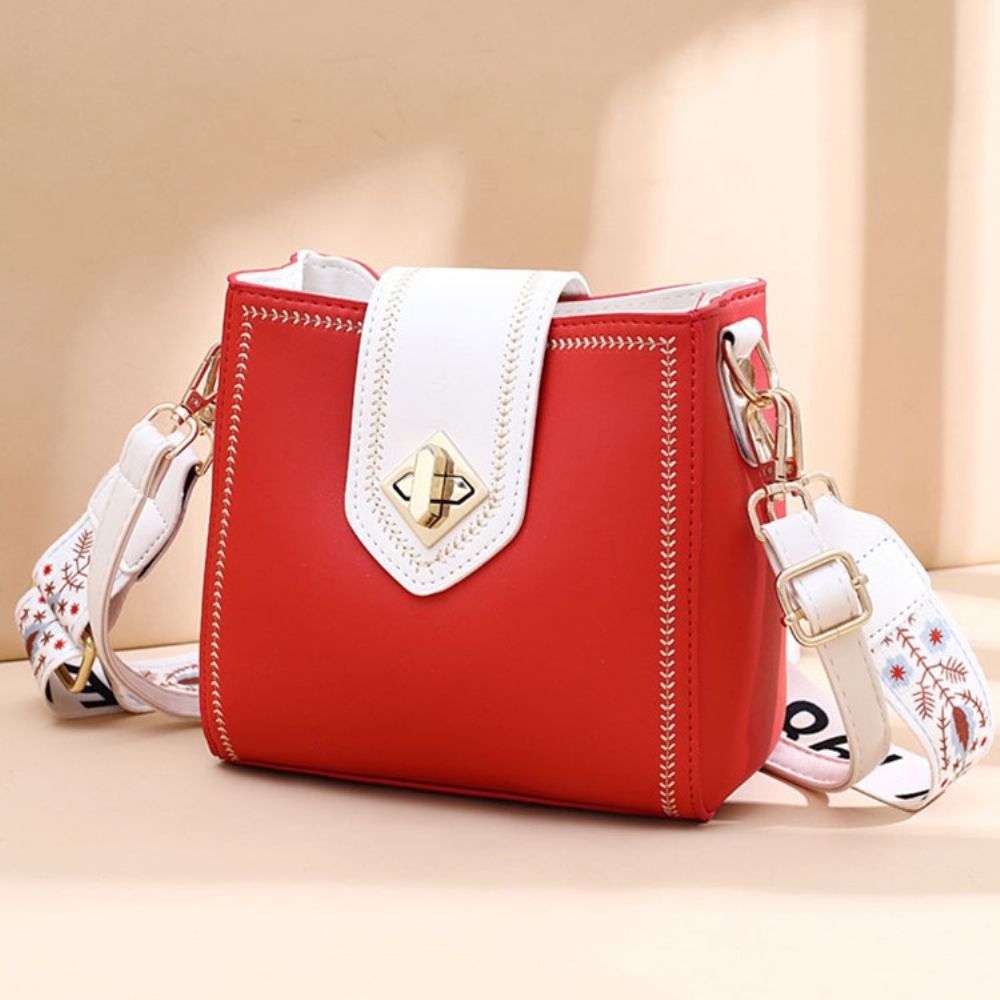 Pu Effen Draad Rechthoek Casual Crossbody Tassen