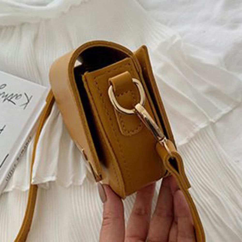 Pu Plain Lock Zadel Crossbody Ba